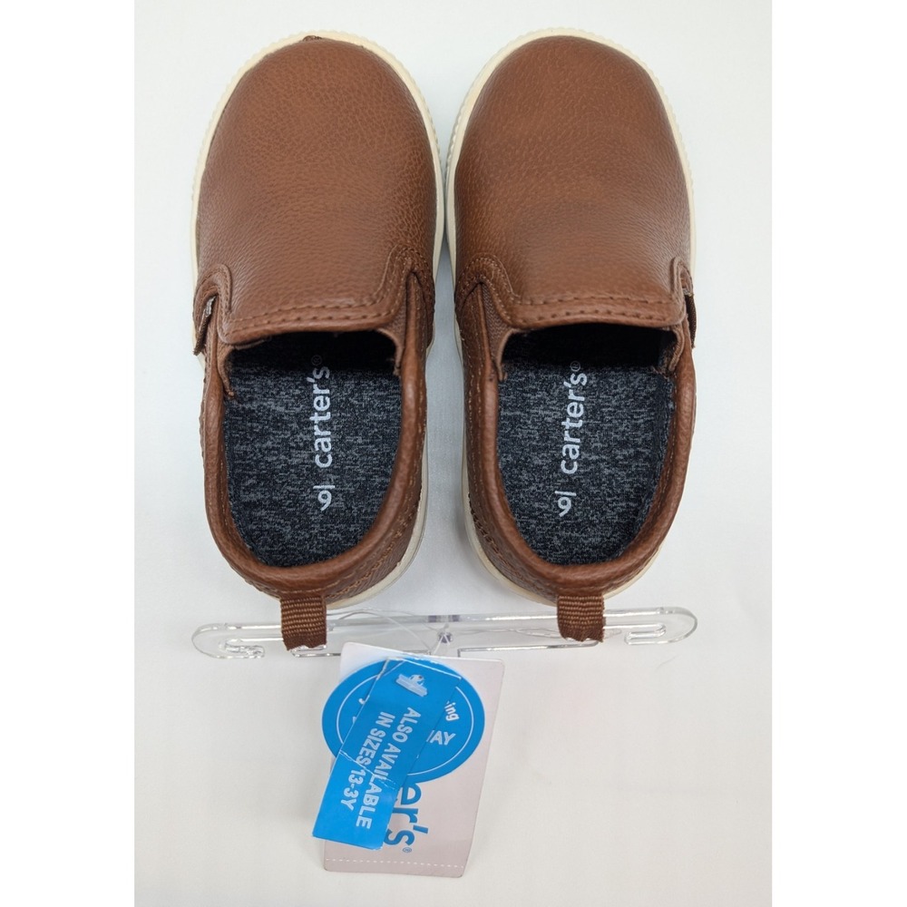 Carter's Slip On Ricky Shoe Toddler Boy's Size 6 Brown Boat Shoe Loafers Easy On - Picture 6 of 6
